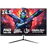 Gawfolk 24.5 Inch PC 300Hz Gaming Monitor, FHD 1080p Screen,Adaptive Sync,1ms Without Bezel, 98% ...