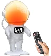 Astronaut Wake Up Light Sunrise Alarm Clock for Kids, Heavy Sleepers, Bedroom, Gradual Sunlight A...