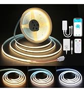ALITOVE 32.8ft COB White LED Light Strip Tunable App Control 2700K-6500K CRI>90 CCT LED Tape Ligh...