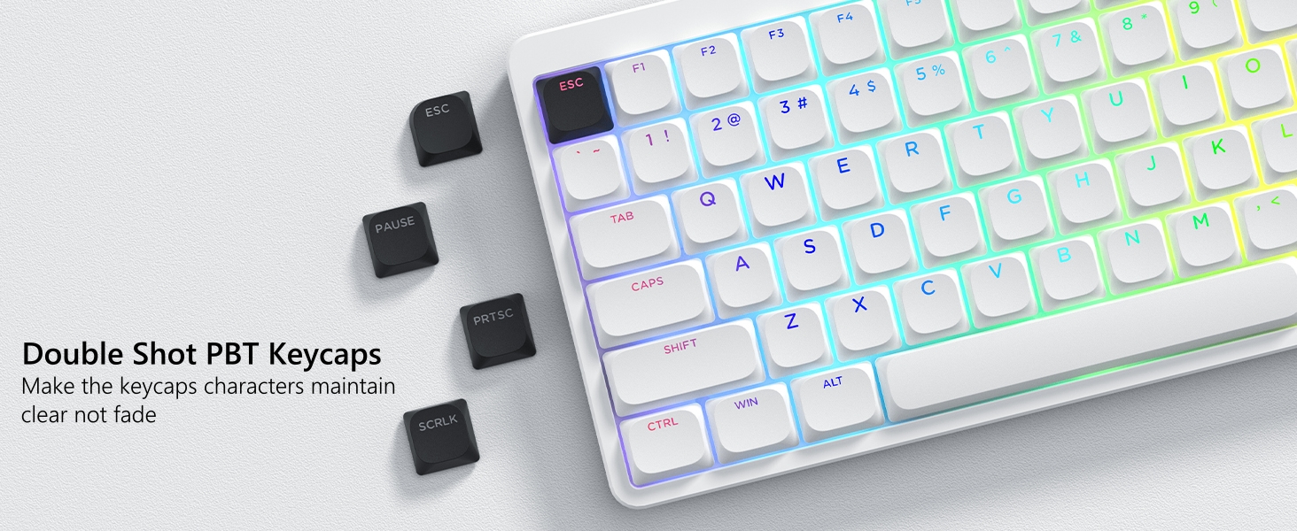 Low Profile Keycap, Shine Through Keycaps, Custom Keyboard Keycaps 75 Percent