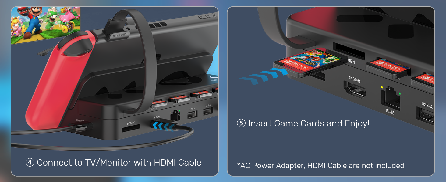 Switch Dock Station with Game Card Reader