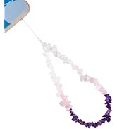 BEEFLYING Natural Gemstone Phone Lanyard Wrist Straps Pink and Puprle Stone Beads Chips Cellphone...