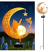 ZNYCYE Solar Lights Outdoor Decorative Moon Cat Butterfly Solar Stake Lights Birthday Gifts for W...