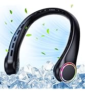 Neck Fan - 360° Cooling Portable Fan with LED Light, Super Quiet Wearable Personal Fan, Summer Es...