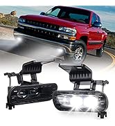 OCHYIT LED Fog Lights Replacement, Dual 4D Projector Fog Lamps Compatible with 1999-2002 Chevy Si...
