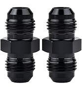 EVIL ENERGY 6AN to 6AN Male Flare Coupler Union Straight Fuel Hose Adapter Fitting Black 2 PCS