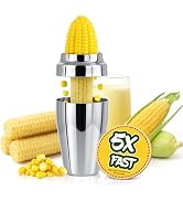 YYP Corn Cutter Peeler, Corn Cob Stripper with Cup [No Splatters or Mess], 304 Stainless Steel Co...