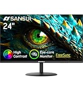 SANSUI Computer Monitor 24 inch Eye Care FHD 1080P Display HDMI,VGA Ports with 178° Viewing Angle...