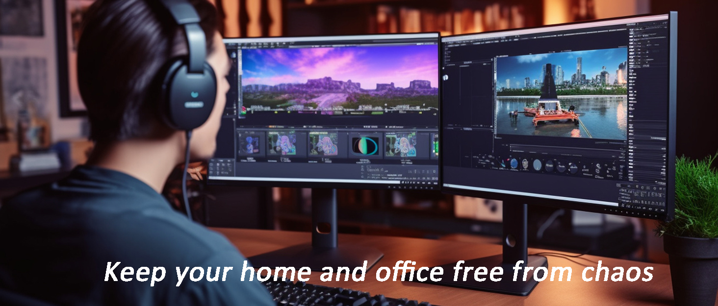 ENONCI Cable Management Under Desk Kit under Desk Cable Management Cord Cover