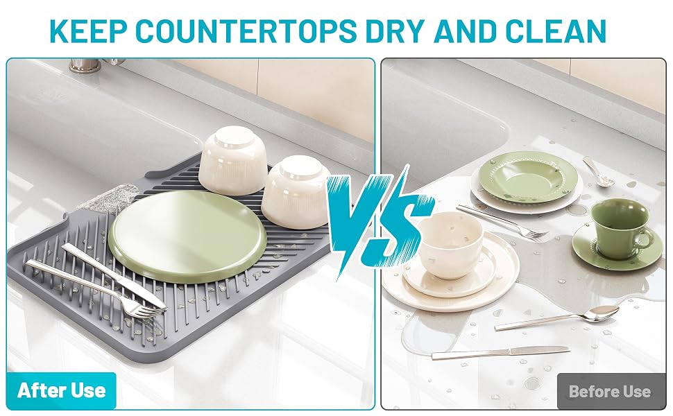 KEEP COUNTERTOPS DRY AND CLEAN