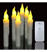 PChero 6pcs LED Taper Candles with Remote Control, Battery Operated Flameless Flickering Floating...