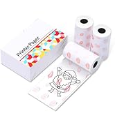 Ponek T02 Mini Thermal Printer Paper, 20-Year Strawberry Pattern Sticky Thermal Paper, 50mmx3.5m ...