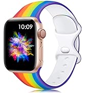 Lerobo Compatible with Apple Watch Bands 40mm 41mm 38mm 45mm 44mm 49mm 42mm Women Men, Silicone F...