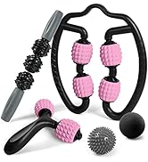 Odoland Foam Roller Set with 360° Trigger Point Massage Roller, Muscle Roller Stick, Y Shaped Han...
