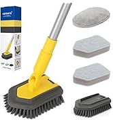 Tub Tile Scrubber Brush, 3 in 1 Shower Cleaning Brush with Extendable Long Handle 58", Stiff Bris...