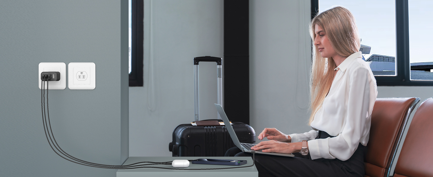 USB C Wall Charger Block, 2Pack 4-Port Type C Charger Fast Charging Block