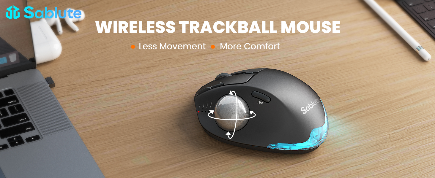SABLUTE Wireless Trackball Mouse
