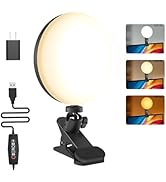 Light for Video Recording, 3 Color &amp; 5 Brightness Video Light Clip on Desktop Monitor, Timer Sett...
