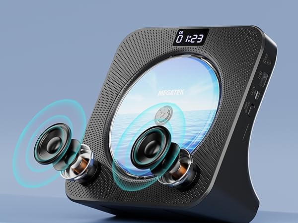 MEGATEK CP28BR Portable CD Player with Dual Built-in Stereo Speakers