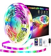 LED Strip Lights Reemeer 49.2ft Smart Led Lights Strip Music Sync App Controlled and Remote Led L...