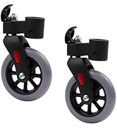 Wealrti 2 Pcs 4 Inch Grey Front Wheels Replacement with Front Fork Drive Solid Wheelchair Front C...