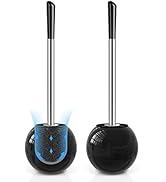 IXO Toilet Brush and Holder 2 Pack, Stainless Steel Toilet Brush with Extended and Durable Comfor...
