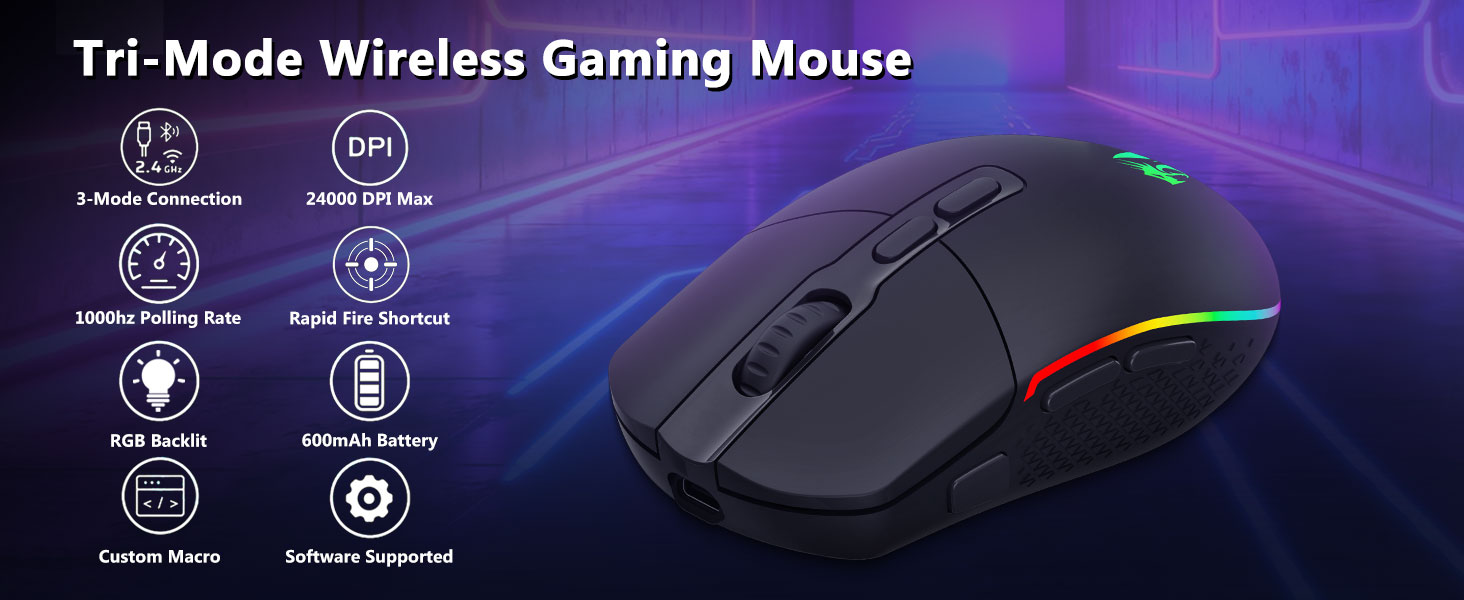 Tri-Mode Wireless Gaming Mouse