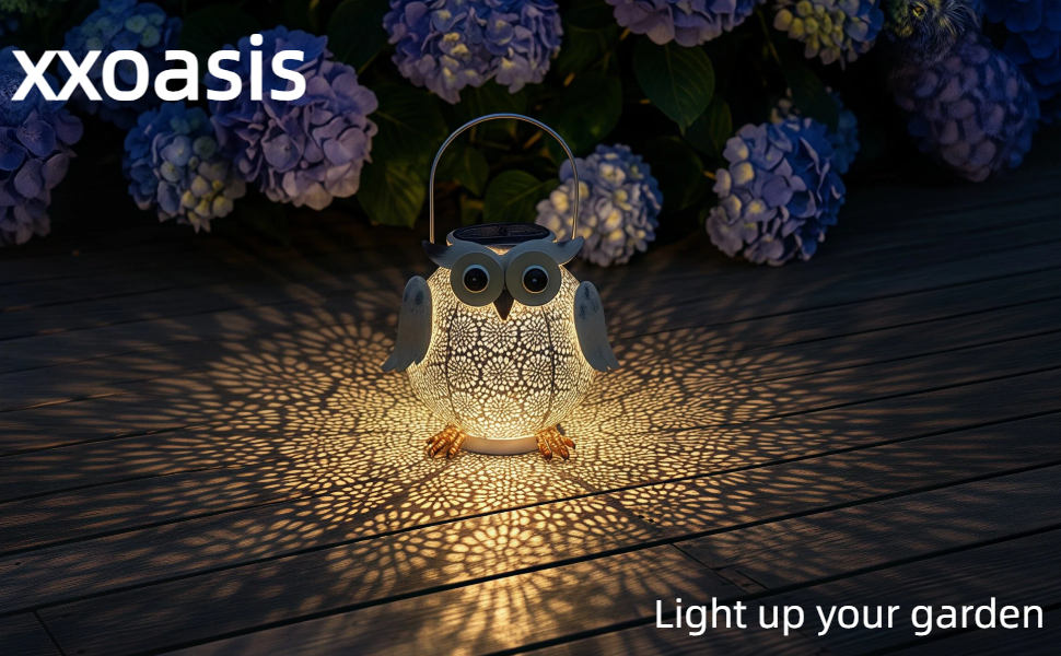 Owl Solar Lantern, Hollow Out Projection Garden Light