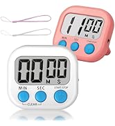 ZILLEEN Classroom Timer for Kids Teachers 2 Pack Digital Timers, White &amp; Pink