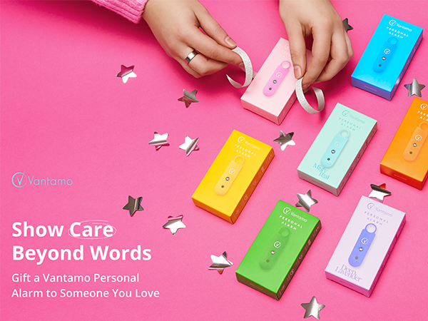 Vantamo Personal Alarm Women Loud Rechargeable Strobe Light Safety Safe Self Defense Keychain Device