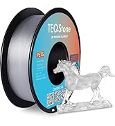 TEQStone PETG Filament 1.75mm Clear 1KG Spool, Consistent Diameter +/-0.02mm 3D Printer Filament ...