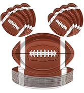 LINHAXM 50 PCS Football Paper Plates 9.4 Inch Large Football Shaped Disposable Plates for Sports ...