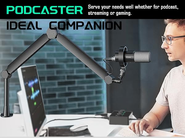 mic boom arm for recording streaming podcast gaming vocals