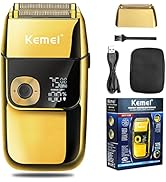KEMEI Electric Razors for Men, LCD Display Cordless Men's Razors, USB Rechargeable with Pop-up Be...