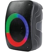 Naxa NDS-6006 Portable Bluetooth Speaker with Circular Disco Lights, Built-in Handle, Up to 2 Hou...