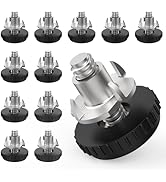 ZDRU 1/4" Furniture Leveling Feet with T-Nuts, 12 Pcs Stainless Steel Adjustable Leveling Feet, S...