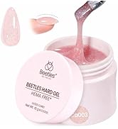 Beetles HEMA-Free Hard Gel for Nails,0.5 oz 9 in 1 Pink Glitter Mini Size Hard Gel for Nail Exten...