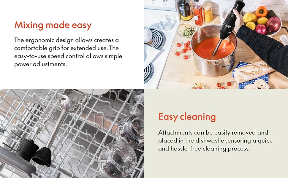 Ergonomic Grip, Easy to Clean