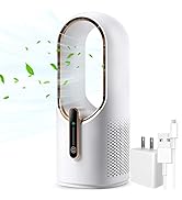 KONSIDEN Desk Fan Bladeless, 11.8 Inch Office Fan Small, Quiet, 3 Speed Adjustment, Touch Control...