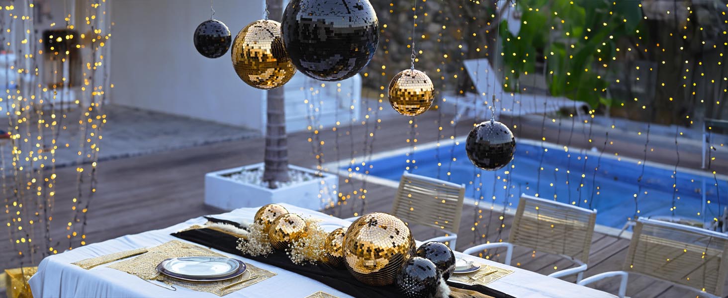 Disco Ball Set Champagne Gold