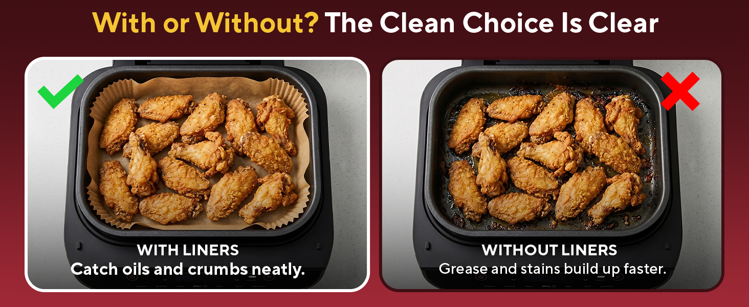 air fryer airfryer peper liners ninja foodi smart XL grill disposable parchment nonstick heat safe