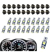 winterrock 20PCS 74 LED Bulb Dash Lights Super Bright, T5 37 74 Wedge LED Bulb with PC74 PC37 Twi...
