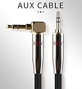 SKW Aux Cable for Car(Hi-Fi Sound),3.5 mm Stereo Audio Cable, 1/8? 90 Degree Headphone Jack Cord ...
