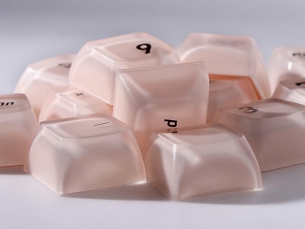Womier pbt Jelly Keycaps Frosted, Foundation Shine Through Keycaps for Mechanical Keyboards