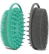 2 Pack Silicone Body Scrubber, Loofah Double-Sided Body Brush,Shower Scrubber and Scalp Massager ...