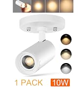 VANoopee 3-Color Zoomable LED Ceiling Spotlight Flush Mount Adjustable Spotlight Directional Spot...