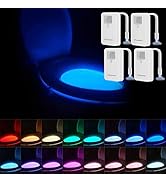 Chunace Toilet Night Lights 4 Pack - Motion Sensor Activated LED Bowl Lamp for Bathroom Illuminat...