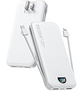 Portable Phone Charger, 10000mAh PD20W Fast Charging Power Bank with Built-in Cables &amp; Wall Plug,...