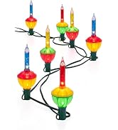 8.8Ft Multicolor Christmas Bubble Lights with 9+1 5W Clear Fluids Bulbs | C7/E12 Candelabra Base,...