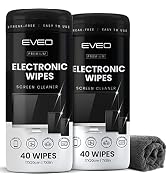 Electronic Wipes for Screens, Smartwatches, TVs, Computers, Phones, Tablets - 80 Streak-Free Micr...